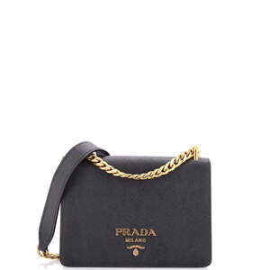 Prada Small Chain Flap Bag Saffiano Leather